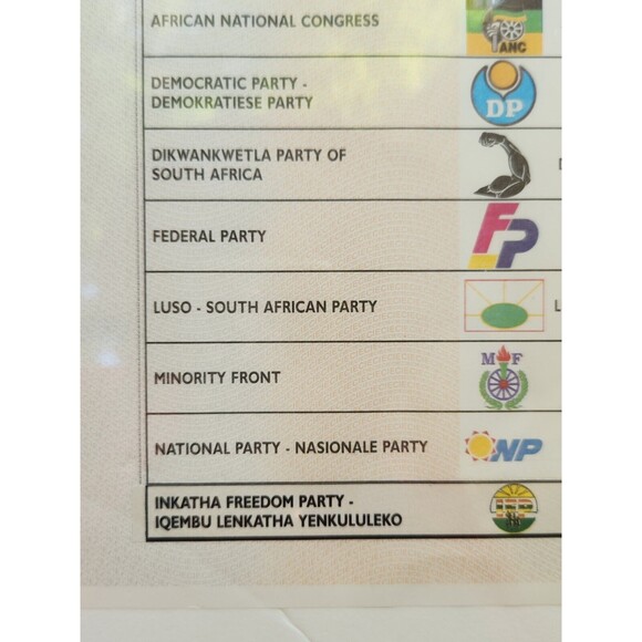 South African 1994 Voting Ballot Election Mandela W Certificate Of Authenticity - Picture 11 of 16